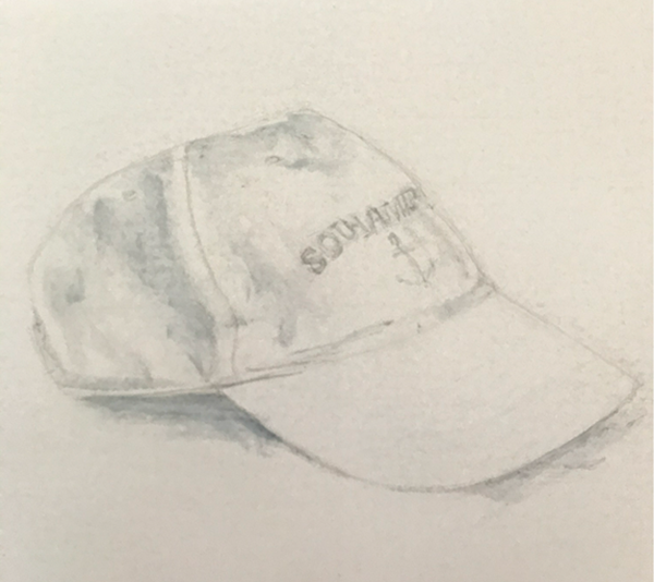 Silverpoint Drawing of a Baseball Hat