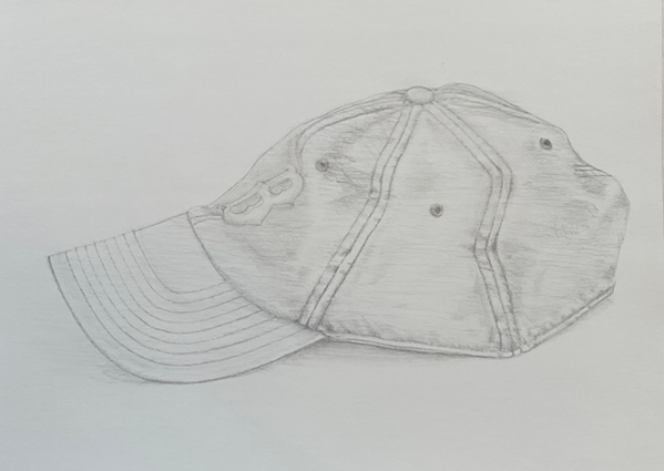 Silverpoint Drawing of Jordan's Baseball Hat