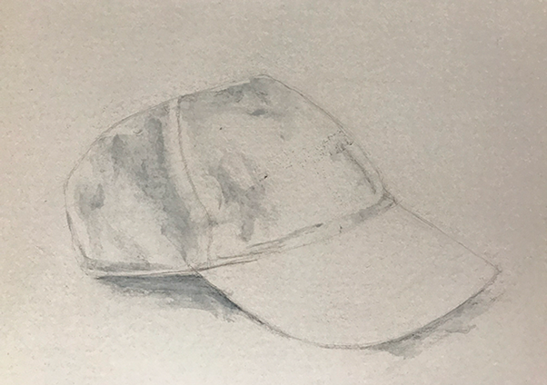 Silverpoint Drawing of a Baseball Hat