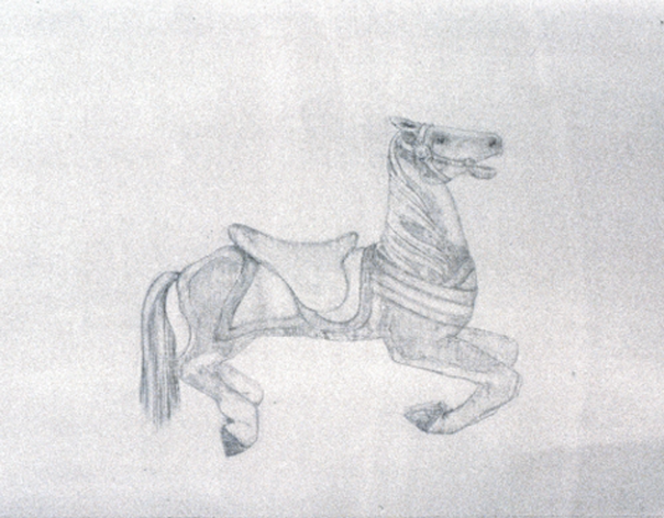 Silverpoint Drawing of a Pinto Pony