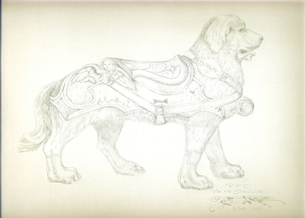 Silverpoint Drawing of a Carousel Dog