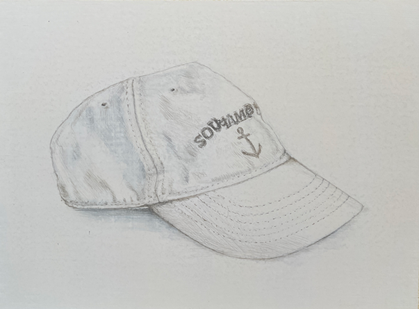 Silverpoint Drawing of a Baseball Hat