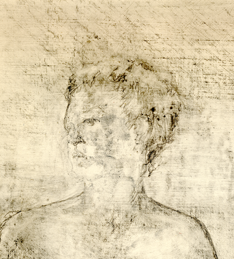 Silverpoint Drawing of Female Figure