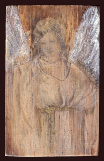 Silverpoint Drawing of Angel on Wood